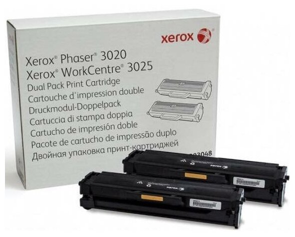 Набор картриджей Xerox Phaser 3020/WC3025 2ШТУКИ! Оригинал! 106R03048