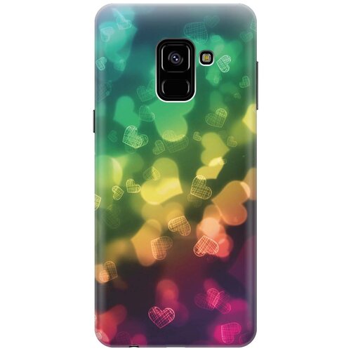 фото Re:pa накладка transparent для samsung galaxy a8 (2018) с принтом "сердечки"