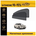 Каркасные автошторки ALTEO PREMIUM на Renault Fluence 1 рестайлинг (2012-2017) на передние двери на магнитах с затемнением 90-95% - изображение