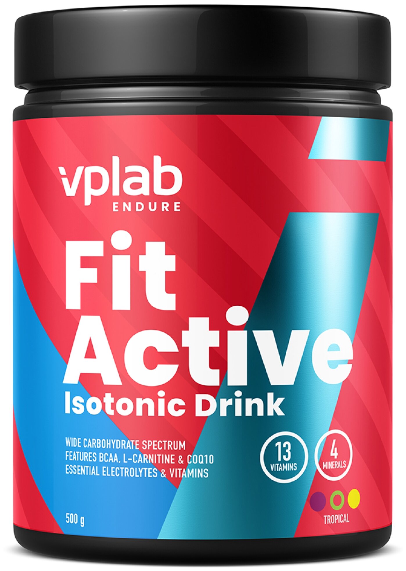 Vplab, FitActive Isotonic Drink, 500 г (тропик)