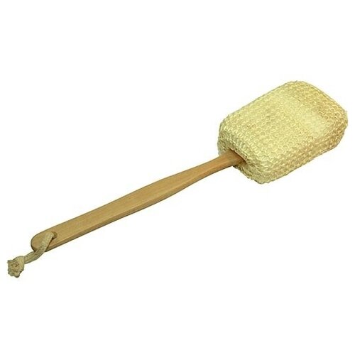 Мочалка из сизаля на деревянной ручке