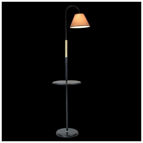 торшер 01719-01BK лампа-торшер со столиком и абажуром, дизайнерский, интерьерный, черный