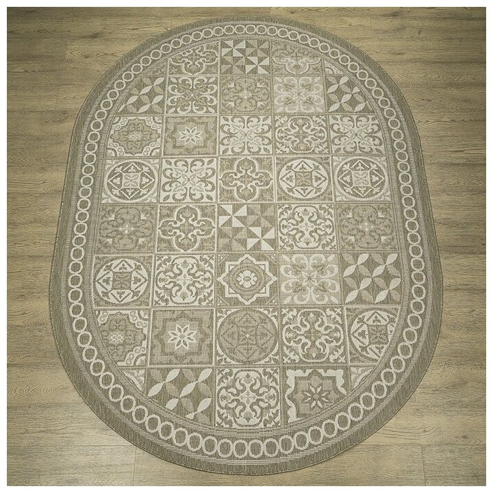 фото Циновкан на пол 51319 Овал Dark-Beige