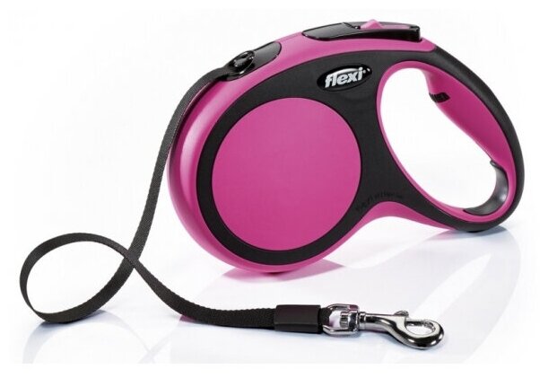 Flexi New Comfort M Рулетка для собак весом до 25кг длинна 5м с лентой розовая - фотография № 7