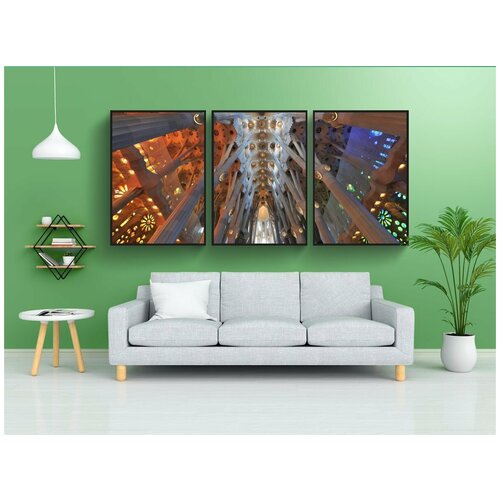 фото Набор модулных постеров для интерьера "барселона, испания, раз" 60x90 см. в тубусе, без рамки lotsprints