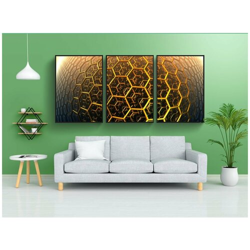 фото Набор модулных постеров для интерьера "мандельбульфа, 3d, фрактал" 60x90 см. в тубусе, без рамки lotsprints