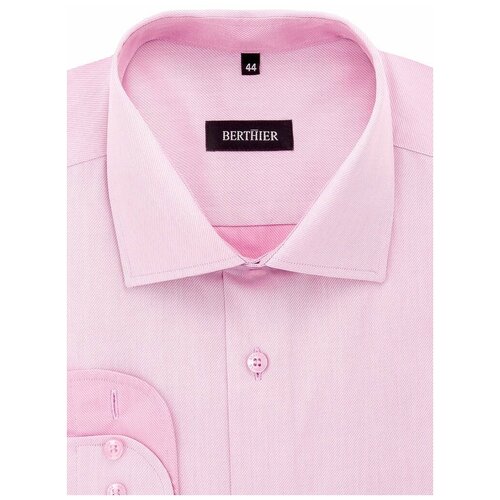 Рубашка мужская длинный рукав BERTHIER KORFU-5583215/ Fit-M(0), Полуприталенный силуэт / Regular fit, цвет Розовый, рост 174-184, размер ворота 39