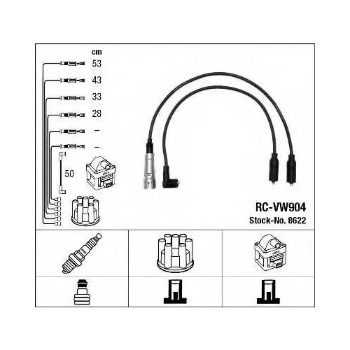 8622 NGK Комплект в/в проводов RC-VW904