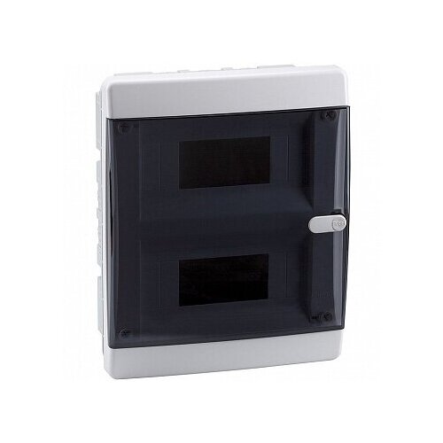 Распределительный шкаф OptiBox P 18 мод, IP41, встраиваемый, пластик, прозрачная черная дверь. 145781 КЭАЗ