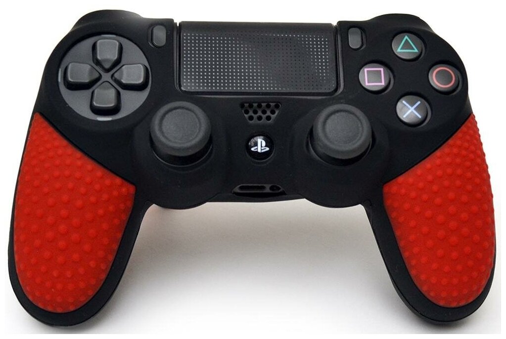 Защитный силиконовый чехол Controller Silicon Case (Non-Slip) для геймпада Sony Dualshock 4 Wireless Controller Черный/Красный (PS4)