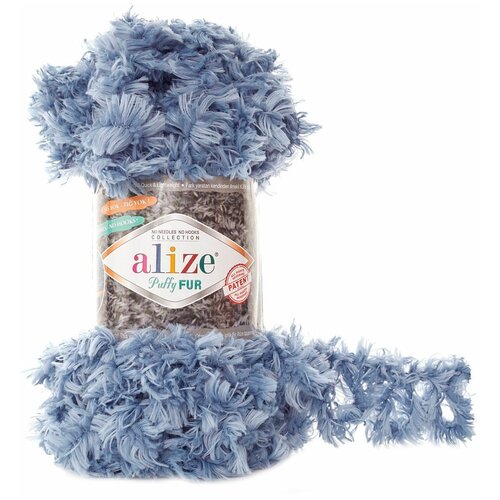 Пряжа Alize Puffy Fur, 7728472, 6106 секционный, 100 г, 6 м, 5 шт