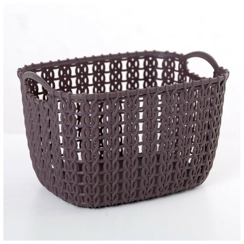 Корзинка пластиковая для хранения с ручками Плетение 128575 см цвет микс 276₽