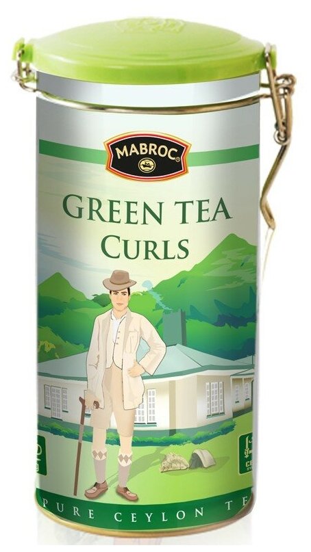 Чай зелёный ТМ "Маброк" - Зеленые кольца, банка с клипсой, 200 гр.
