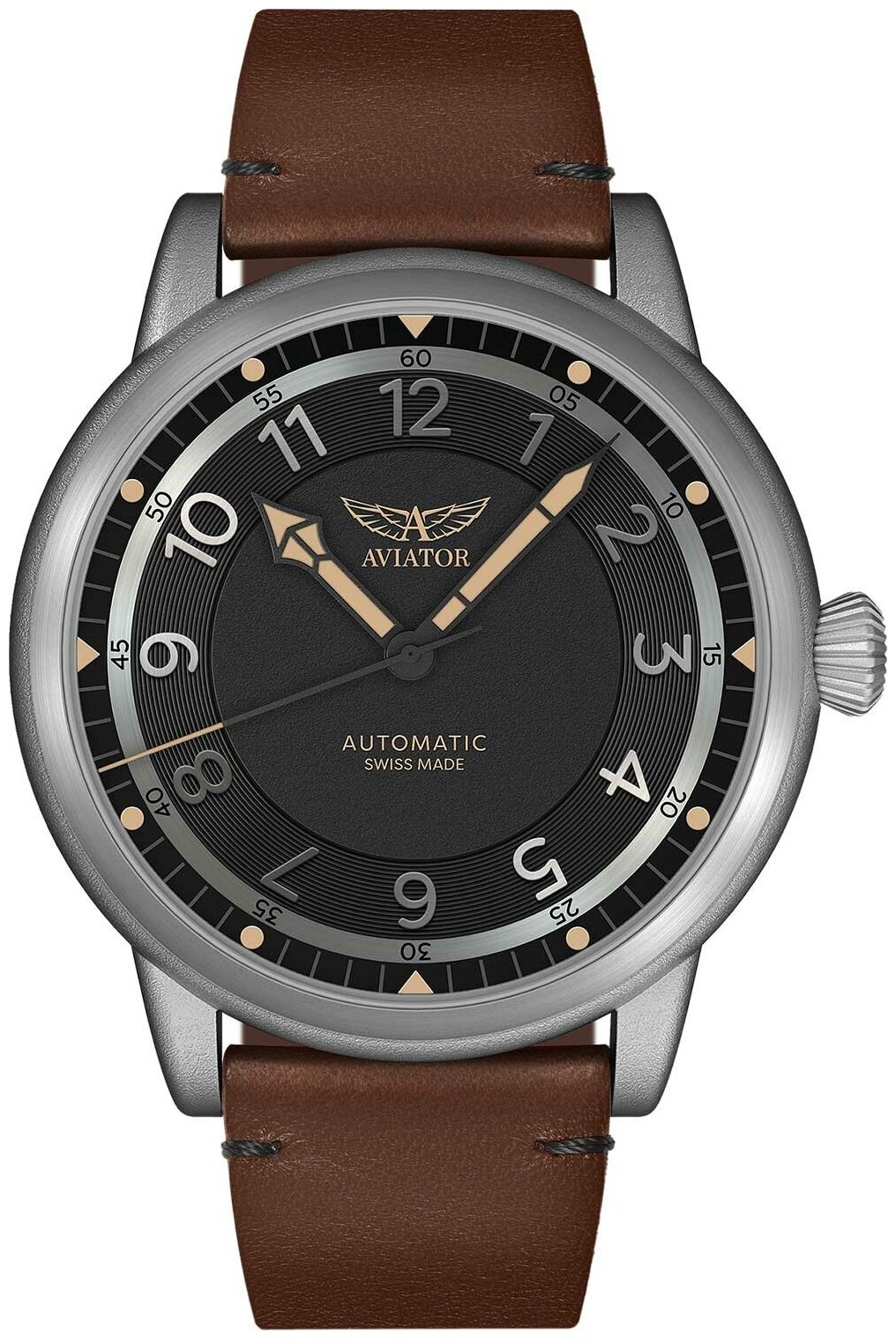 Наручные часы Aviator Наручные часы Aviator V.3.31.0.228.4, коричневый, черный — купить в интернет-магазине по низкой цене на Яндекс Маркете