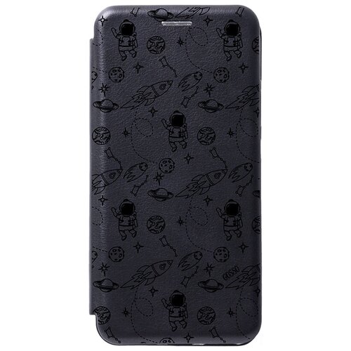 фото Чехол-книжка book art jack для apple iphone 12 mini с принтом "space" черный gosso