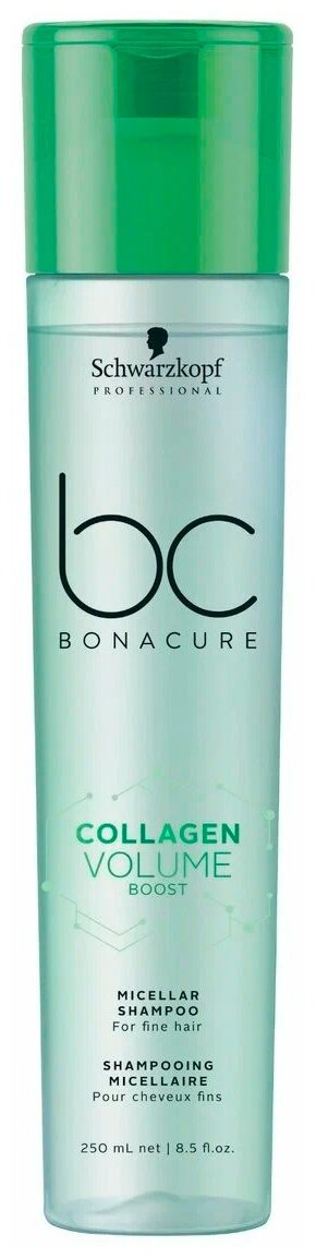 BC Bonacure шампунь мицеллярный с кератином Collagen Volume Boost Micellar для нормальных и тонких волос, 250 мл