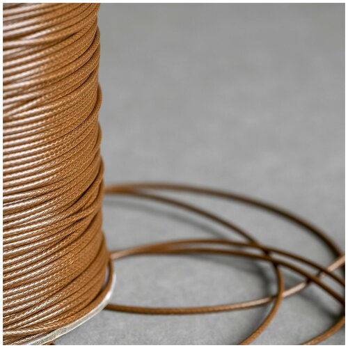 Шнур вощеный 1.5 мм 20 метров для шитья / рукоделия / браслетов, цвет светло-коричневый шнур вощеный 1 мм 20 метров для шитья рукоделия браслетов цвет светло коричневый