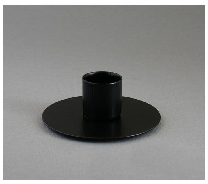 фото Подсвечник "Круг" металл на 1 свечу, 7х3 см, черный муар