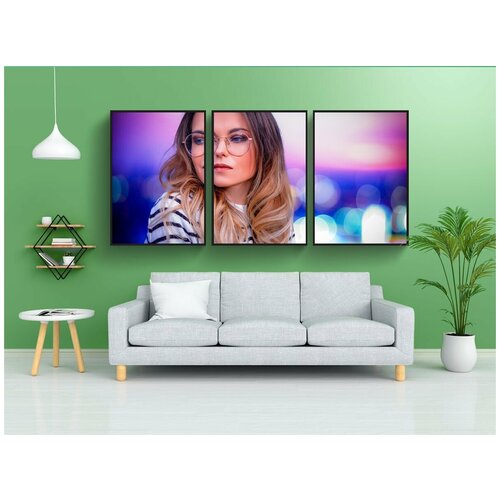 фото Набор модулных постеров для интерьера "портрет, девочка, молодой" 60x90 см. в тубусе, без рамки lotsprints