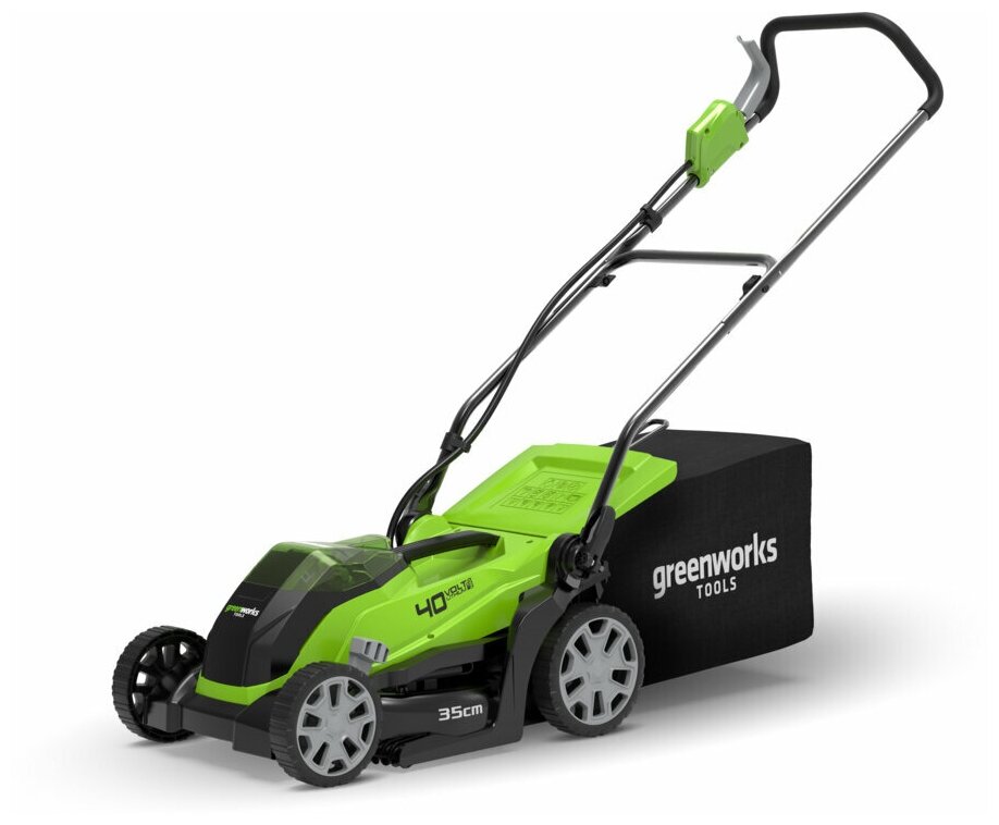 Аккумуляторная газонокосилка G-MAX 40V GREENWORKS G40LM35K2X - фотография № 1