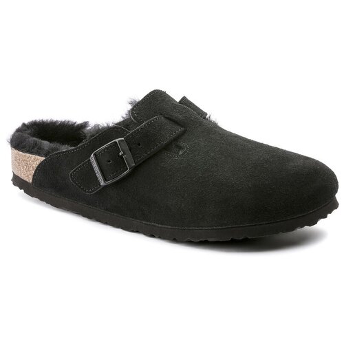 фото Сандалии birkenstock boston suede shearling коричневый , размер 44 eu