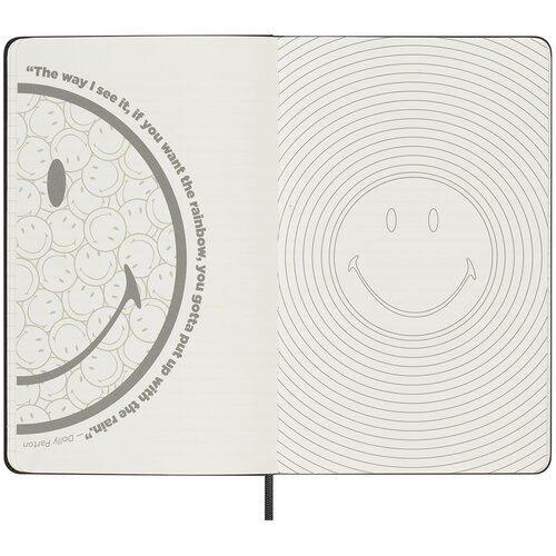 Блокнот Moleskine LE SMILEY Large 130х210мм обложка текстиль 176стр. линейка твердая обложка черный