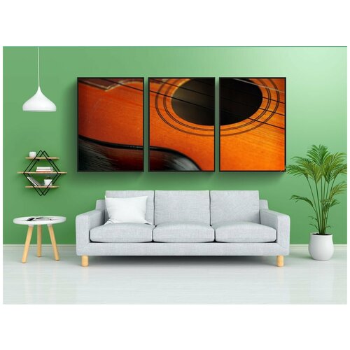 фото Модульный постер "венесуэльский куатро, гитара, музыкальный инструмент" 180x90 см. из 3х частей в тубусе, без рамки lotsprints