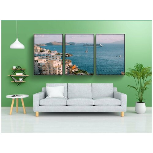 фото Набор модулных постеров для интерьера "круиз, круизное судно, море" 60x90 см. в тубусе, без рамки lotsprints