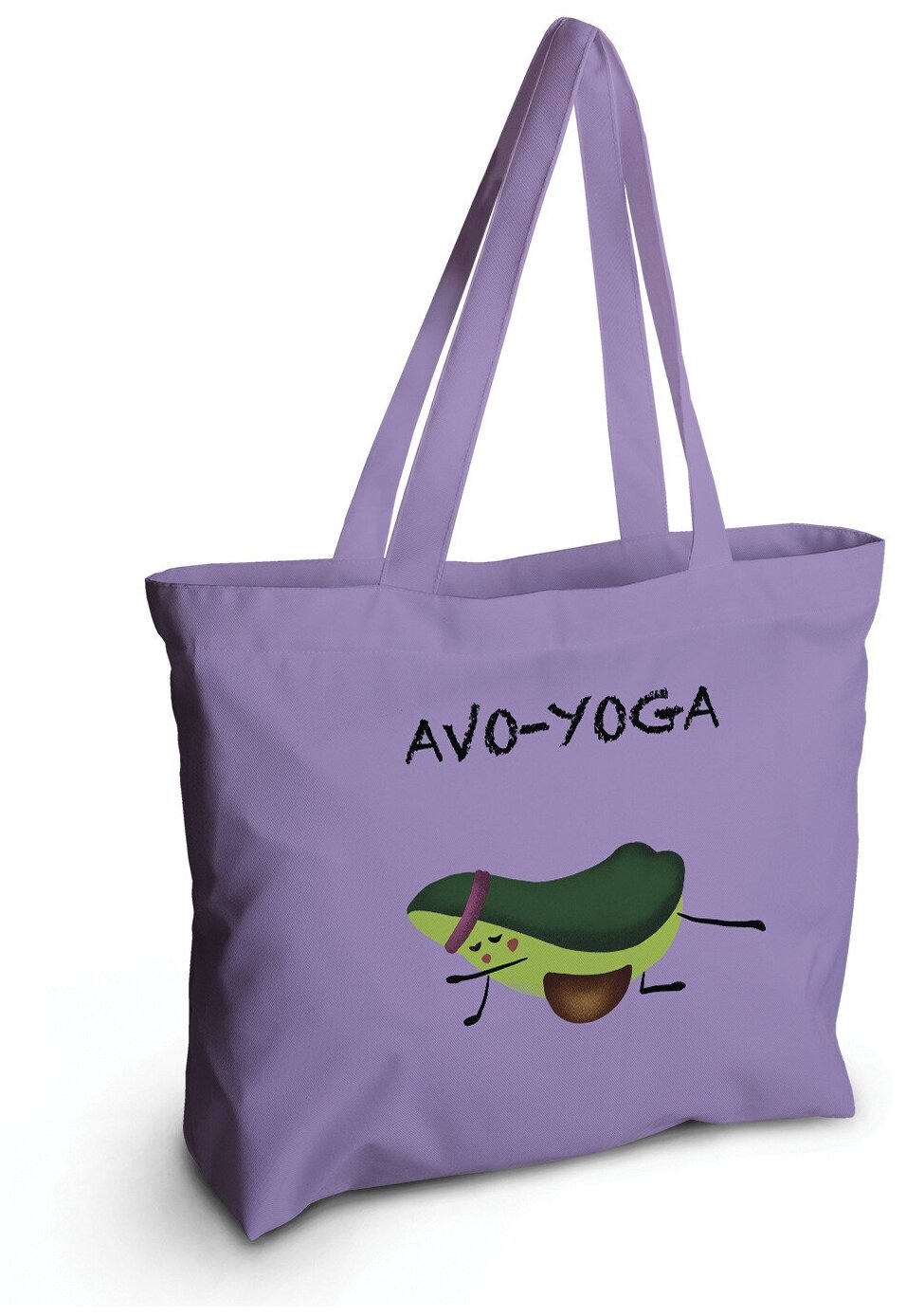 Текстильная женская сумка JoyArty "Авокадо на йоге" на молнии для пляжа и фитнеса - фотография № 5