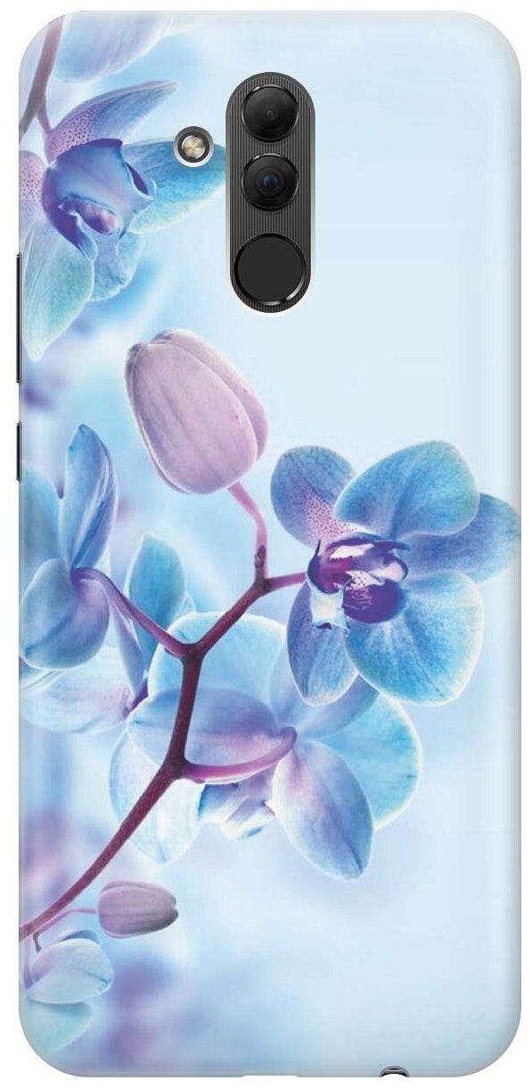 GOSSO Ультратонкий силиконовый чехол-накладка для Huawei Mate 20 Lite с принтом "Синий цветок на синем"