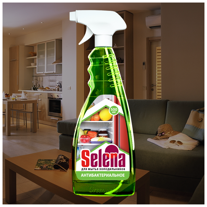 фото Средство "Selena" для мытья холодильников антибактериальное с распылителем, 500 мл