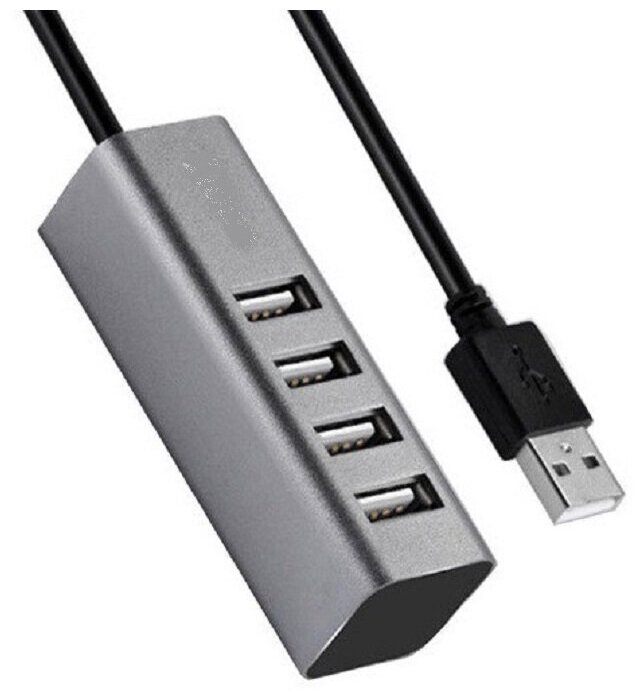 Переходник USB- хаб HOCO HB1 4 порта серебристый