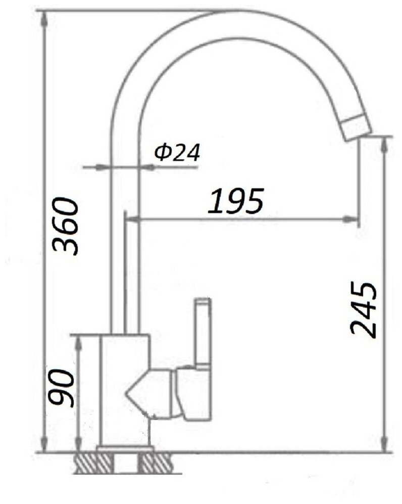 Смеситель WISENT 4998-3-25 (оникс) Оникс (25) - фотография № 3