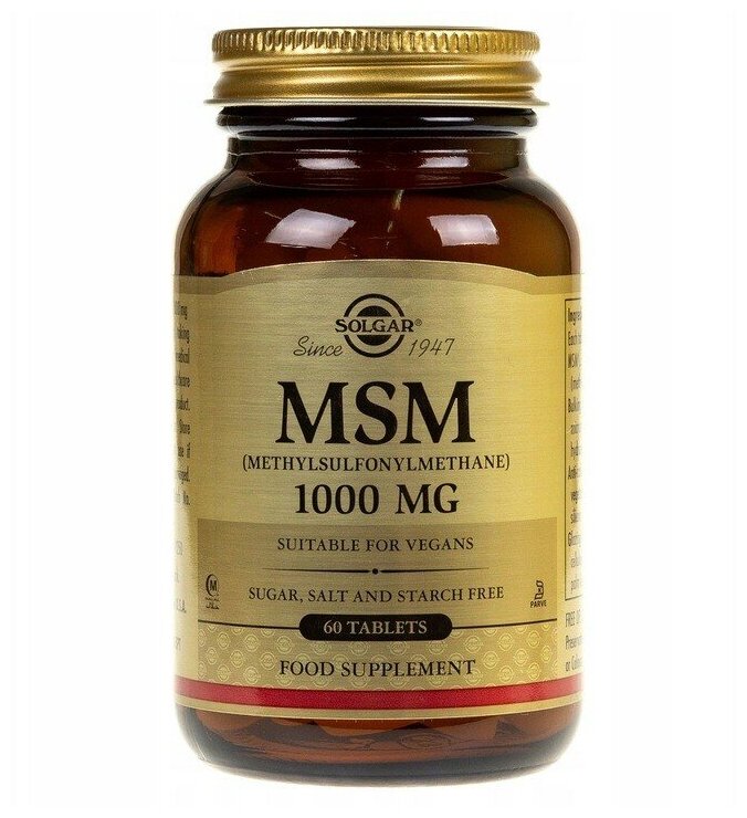 МСМ SOLGAR MSM 1000 mg (60 таблеток)
