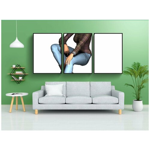 фото Набор модулных постеров для интерьера "свитер, куртка, джин" 60x90 см. в тубусе, без рамки lotsprints