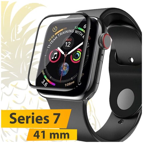 Защитное стекло на экран часов Apple Watch series 7 41mm / Стекло для смарт часов Эпл Вотч серии 7 41мм / 3D покрытие на весь экран