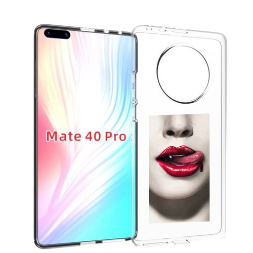 Чехол MyPads губы-вампирши для Huawei Mate 40 Pro (NOH-NX9) задняя-панель-накладка-бампер