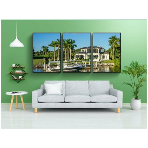 фото Набор модулных постеров для интерьера "флорида, неаполь, береговая линия" 60x90 см. в тубусе, без рамки lotsprints