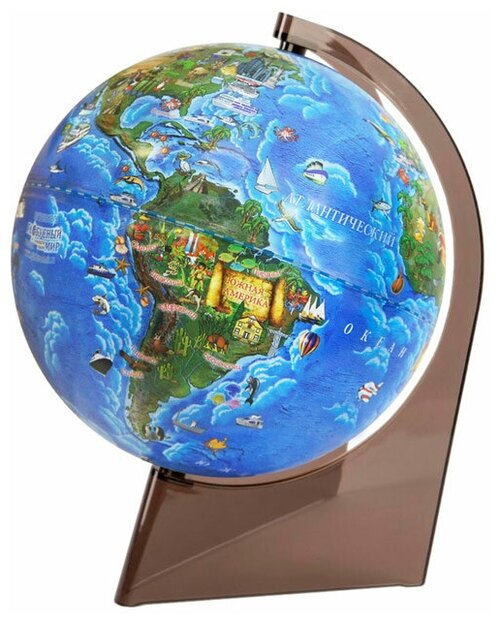 Глобус Земли для детей, диаметром 210 мм, на треугольной подставке