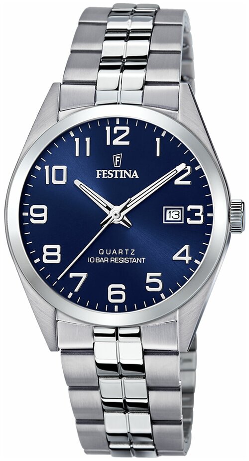 Наручные часы FESTINA Classics, синий, серебряный