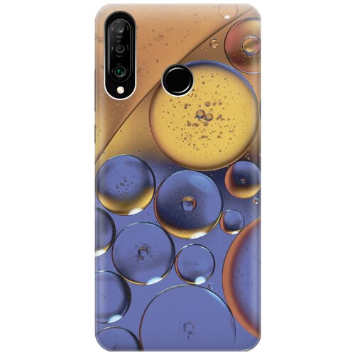 фото Силиконовый чехол на huawei p30 lite / honor 20 lite / honor 20s / хуавей п30 лайт / хонор 20 лайт / хонор 20s с принтом "сине-желтые пузырьки" gosso