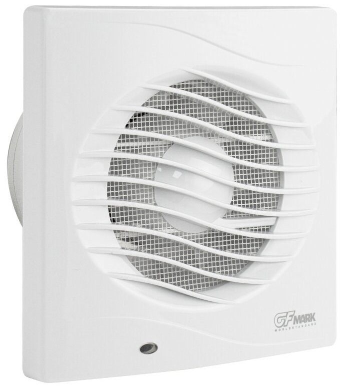 Вытяжной вентилятор с обратным клапаном и москитной сеткой белый ударопрочный пластик d 100 мм GF-mark 5001