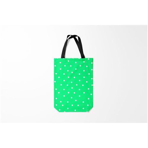 фото Сумка-шоппер / 31х42 см / тренды / разные горошек на зеленом burnettie