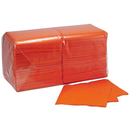 Салфетка бумажная оранжевая 24х24 см 1-сл 400 шт/уп папирус 1 пачка