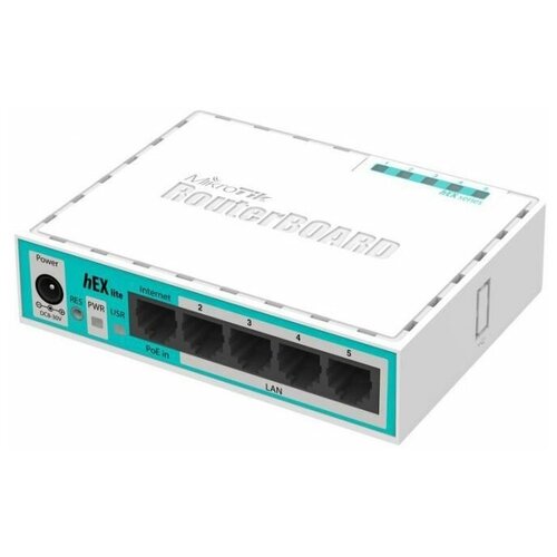 фото Роутер mikrotik hex lite белый (rb750r2)