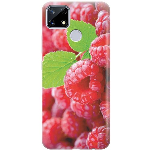 фото Ультратонкий силиконовый чехол-накладка для realme 7i с принтом "малинка" gosso