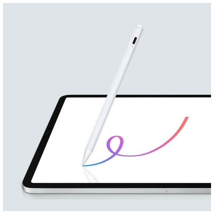 Стилус для iPad 2018-2022 140 мАч высокоточный чувствительный к наклону магнит белый