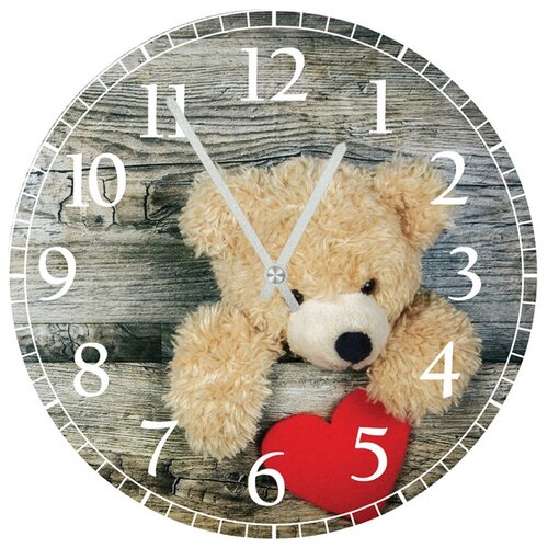 фото Svs настенные часы svs 4001207 kids мишка с сердечком