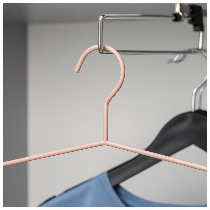SAVANNA Вешалка для брюк и юбок многоуровневая SAVANNA Wood, 3 перекладины, 37×32×1,1 см, цвет розовый - фотография № 4