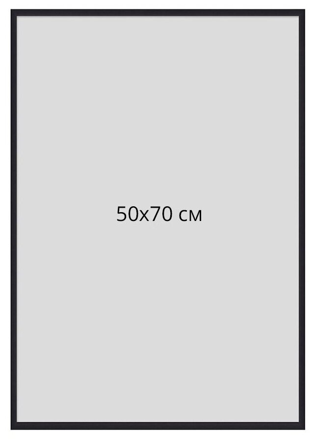 Рамка для постера Postermarkt, размер 50х70 см, цвет черный, в тонком профиле из алюминия 10 мм и вставкой из пластика